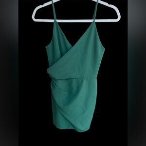 Gianni Bini Teal Wrap Mini Dress